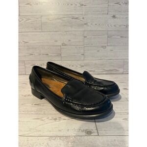 Hush Puppies Black Patent Leather Loafers Women's Size 9.5 M